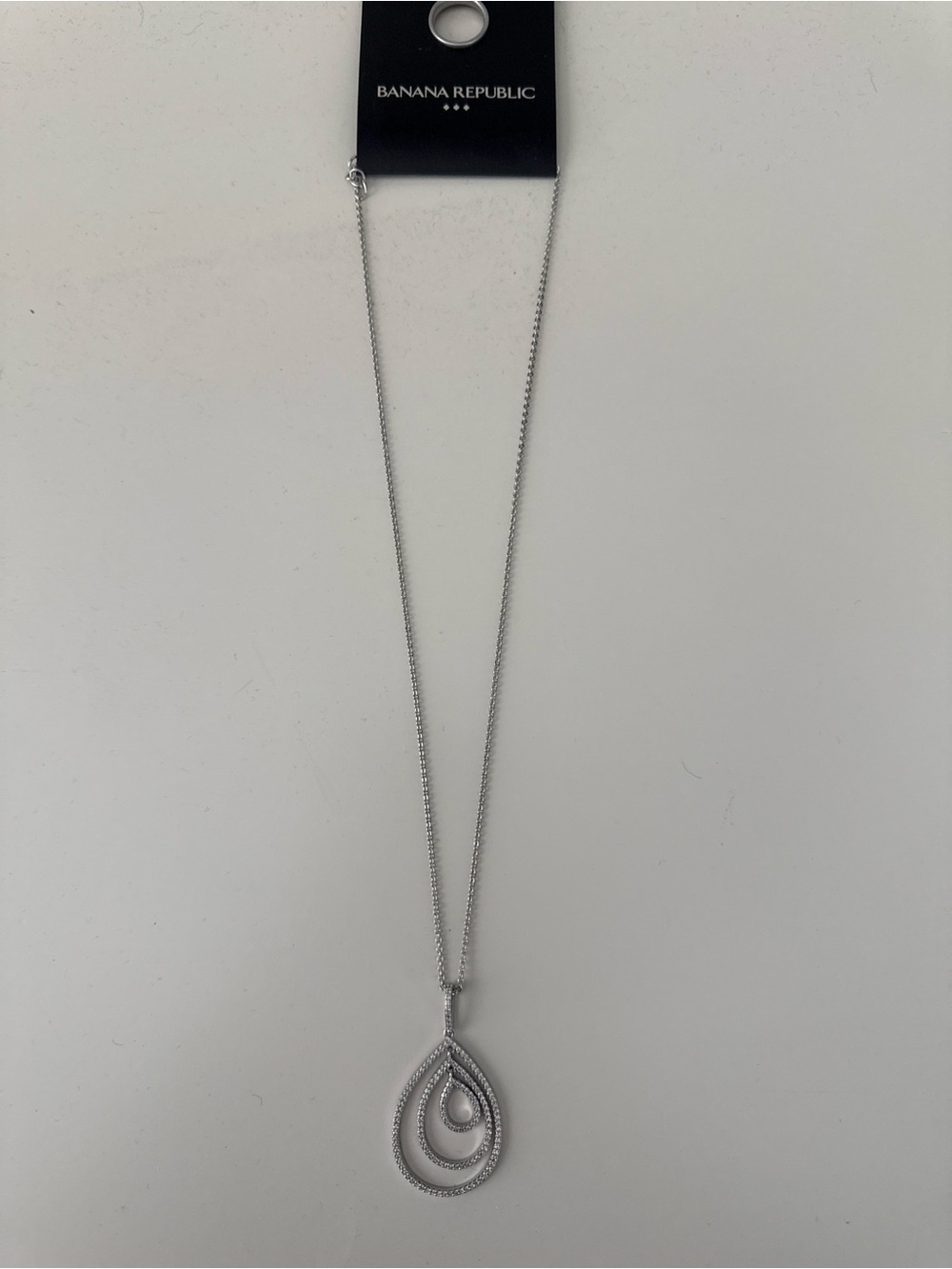Banana Republic Silver Layered Teardrop Pendant Necklace